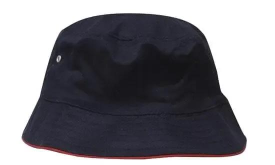 Headwear Bucket Hat With Sandwich Trim Brushed Heavy Sports Twill *no Sandwich* X12
